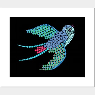 Dot Art Bird Posters and Art